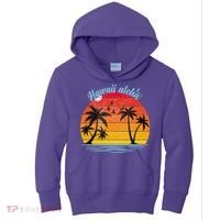 Hawaii Aloha Retro Sunset Beach Kids Hoodie thumb 0