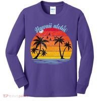 Hawaii Aloha Retro Sunset Beach Kids Long Sleeve Shirt thumb 0