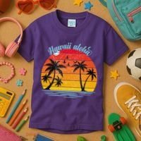 Hawaii Aloha Retro Sunset Beach Kids T-Shirt thumb 3