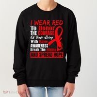 Hiv Awareness Red Ribbon World Aids Day Fighters Women's Sweatshirt thumb 0
