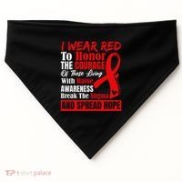 Hiv Awareness Red Ribbon World Aids Day Fighters USA-Made Doggie Bandana thumb 0