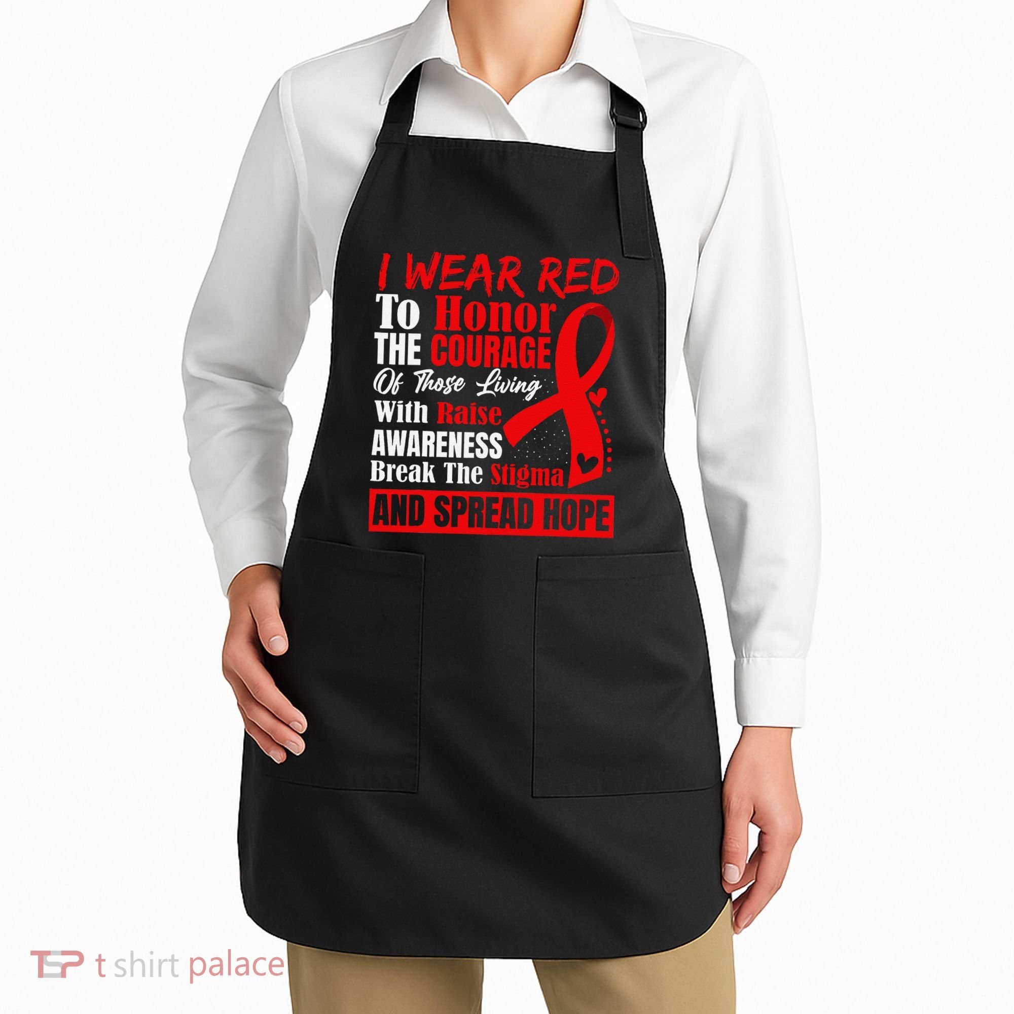 Hiv Awareness Red Ribbon World Aids Day Fighters Apron