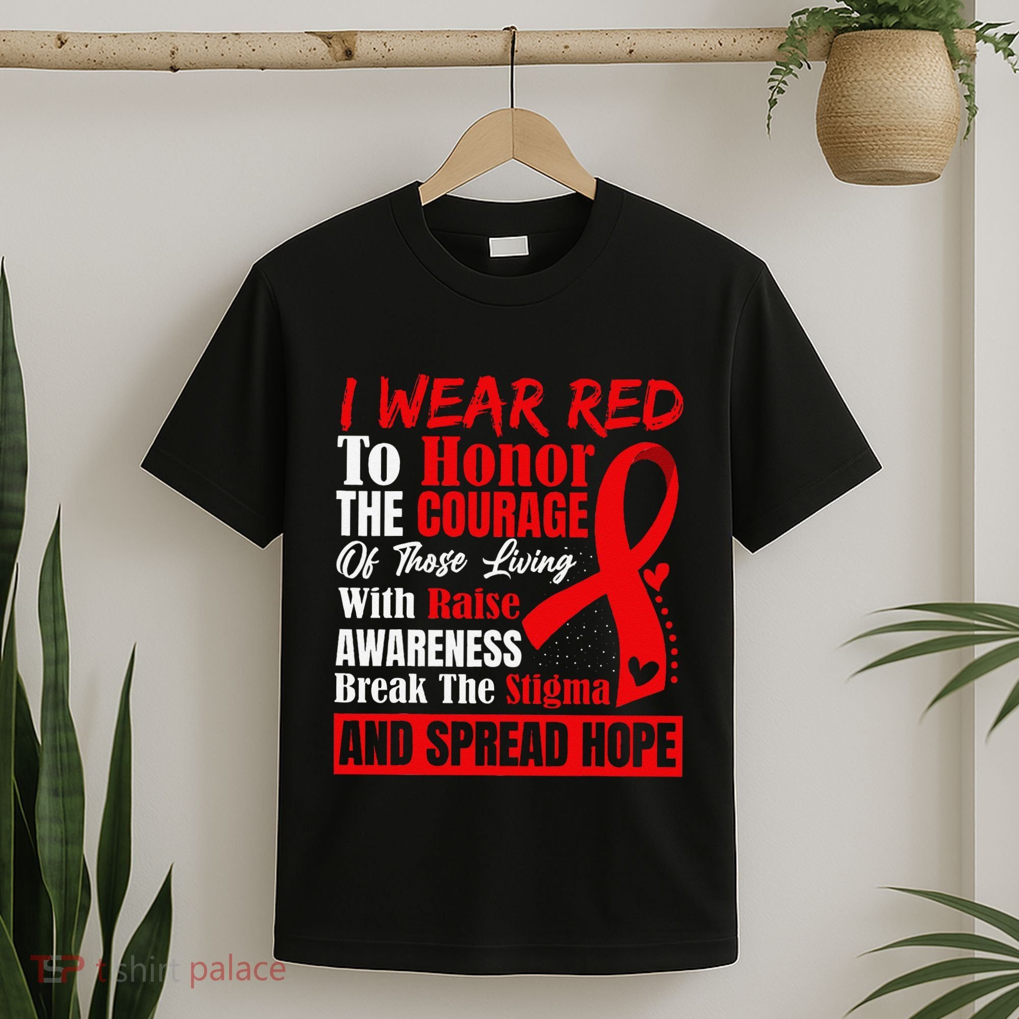 Hiv Awareness Red Ribbon World Aids Day Fighters T-Shirt
