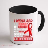 Hiv Awareness Red Ribbon World Aids Day Fighters Coffee Mug thumb 1