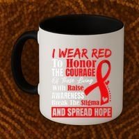 Hiv Awareness Red Ribbon World Aids Day Fighters Coffee Mug thumb 2