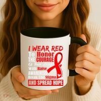 Hiv Awareness Red Ribbon World Aids Day Fighters Coffee Mug thumb 3