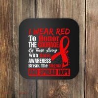 Hiv Awareness Red Ribbon World Aids Day Fighters Coaster thumb 0