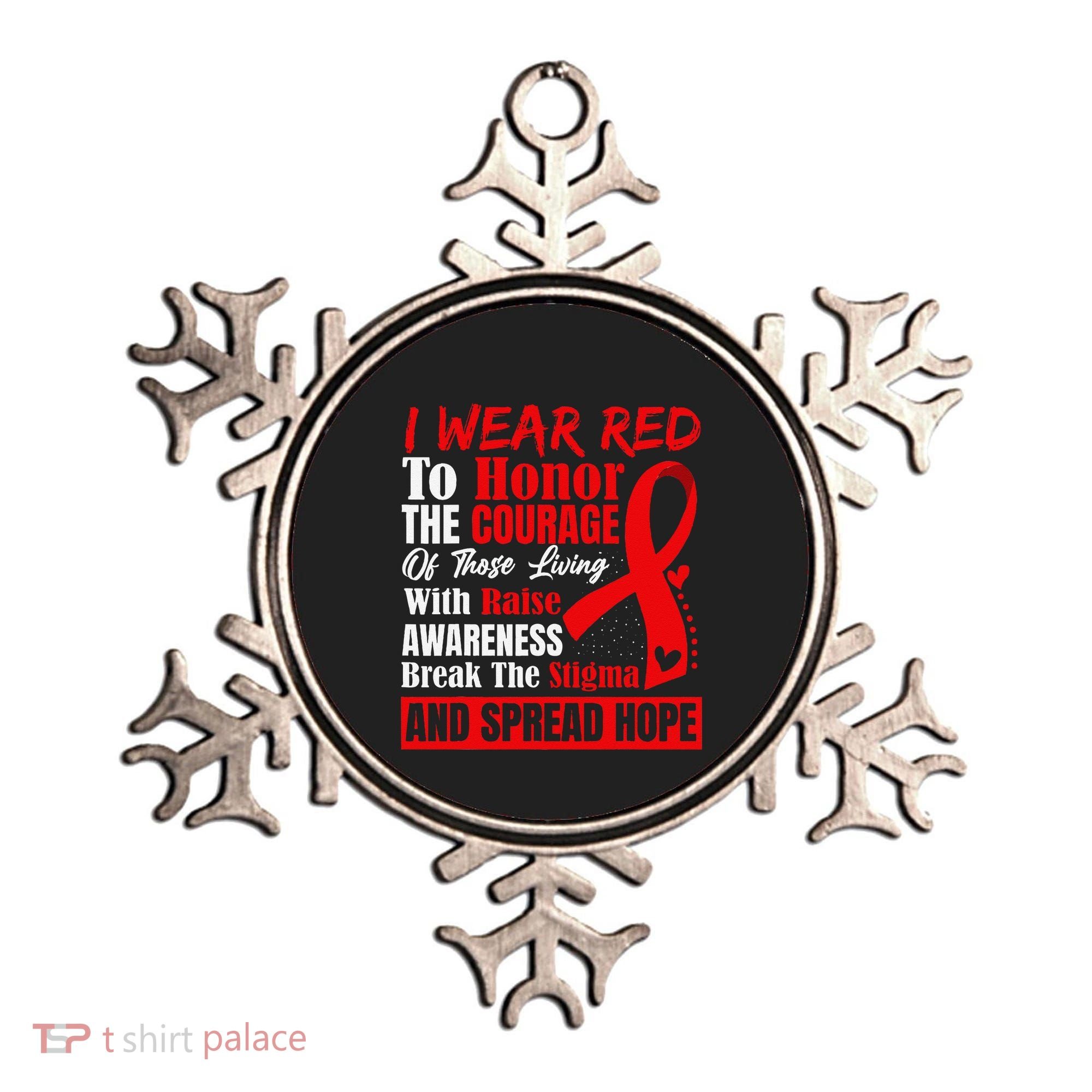 Hiv Awareness Red Ribbon World Aids Day Fighters Ornament