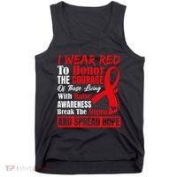Hiv Awareness Red Ribbon World Aids Day Fighters Tank Top thumb 0