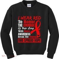 Hiv Awareness Red Ribbon World Aids Day Fighters Kids Sweatshirt thumb 0
