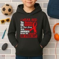 Hiv Awareness Red Ribbon World Aids Day Fighters Kids Hoodie thumb 2