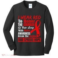 Hiv Awareness Red Ribbon World Aids Day Fighters Kids Long Sleeve Shirt thumb 0