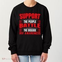 Hiv Awareness Red Ribbon World Aids Day Fighters Women's Sweatshirt thumb 0