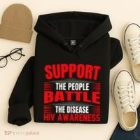 Hiv Awareness Red Ribbon World Aids Day Fighters Hoodie thumb 4