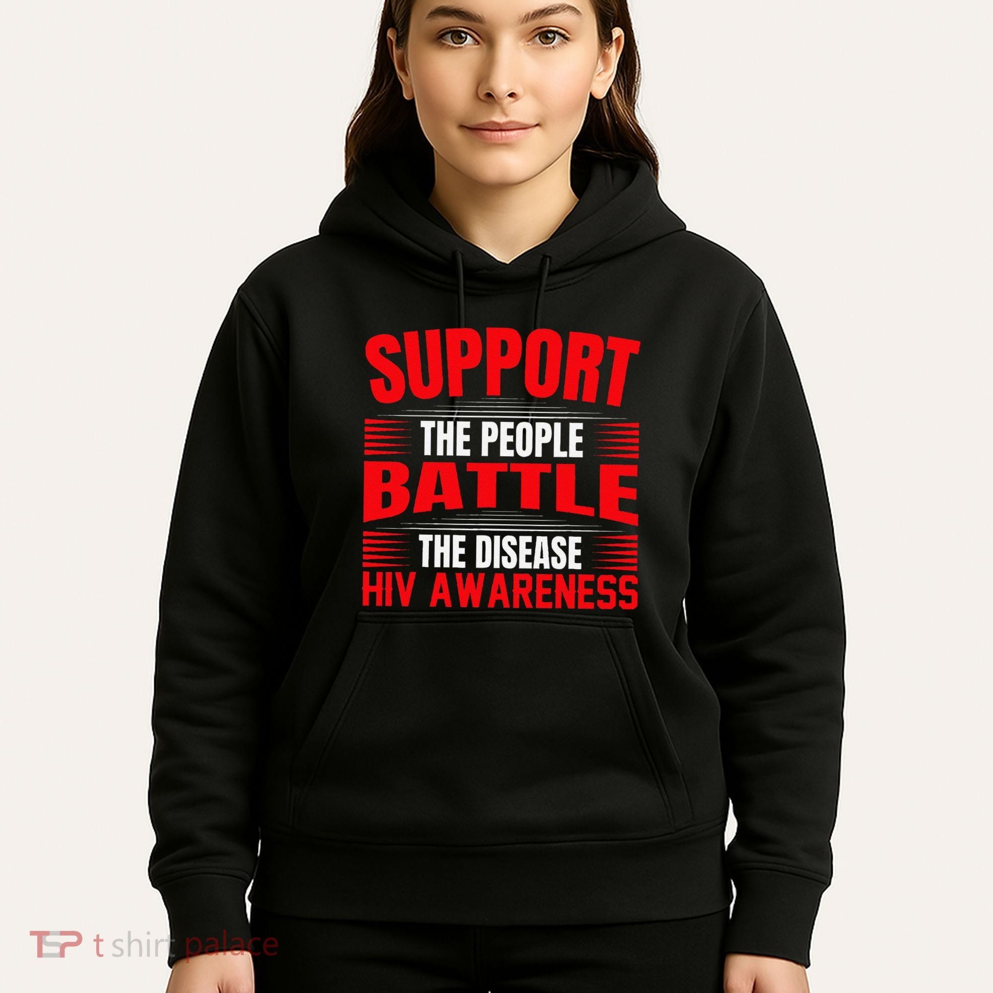 Hiv Awareness Red Ribbon World Aids Day Fighters Hoodie
