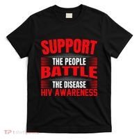 Hiv Awareness Red Ribbon World Aids Day Fighters T-Shirt thumb 0