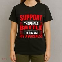 Hiv Awareness Red Ribbon World Aids Day Fighters T-Shirt thumb 4