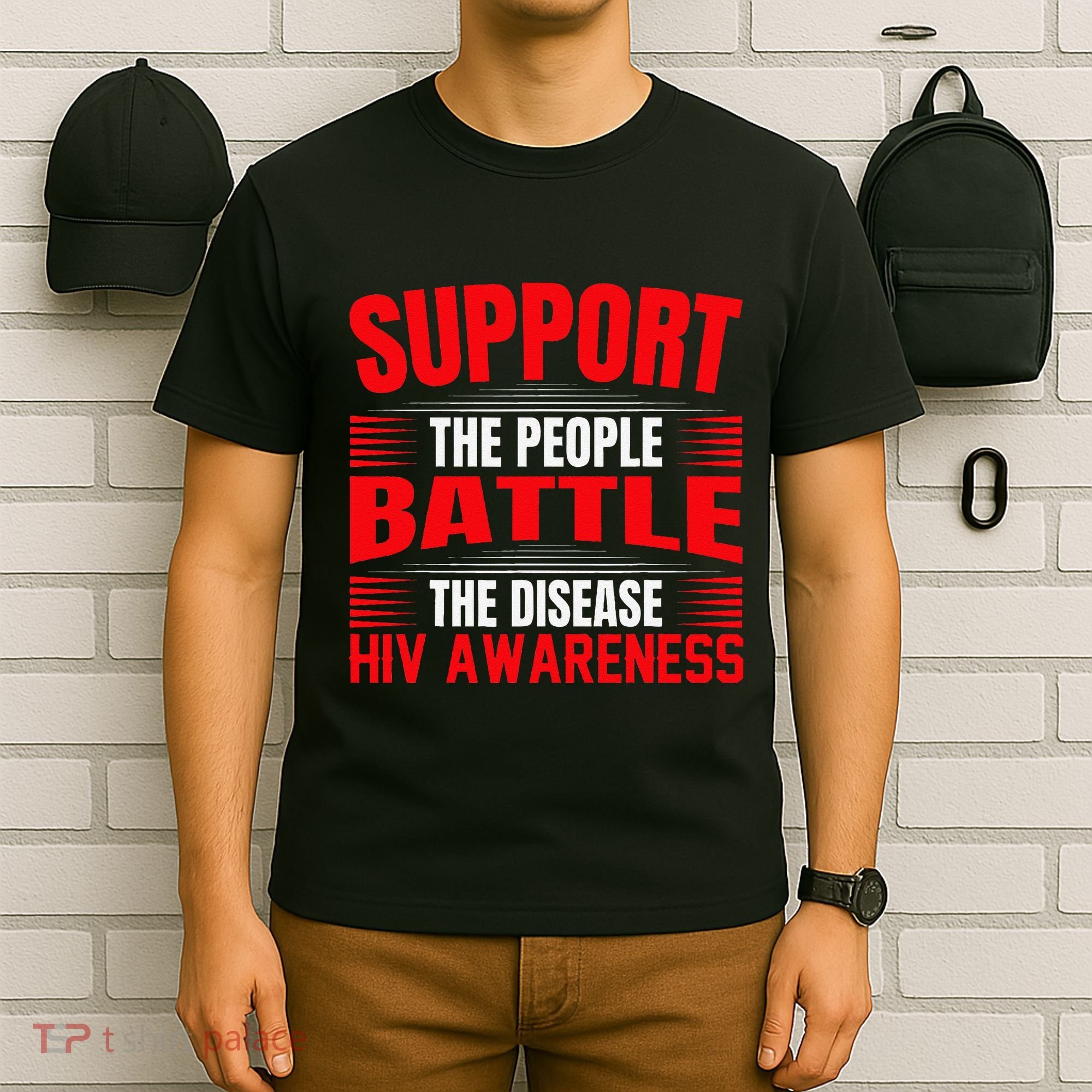 Hiv Awareness Red Ribbon World Aids Day Fighters T-Shirt