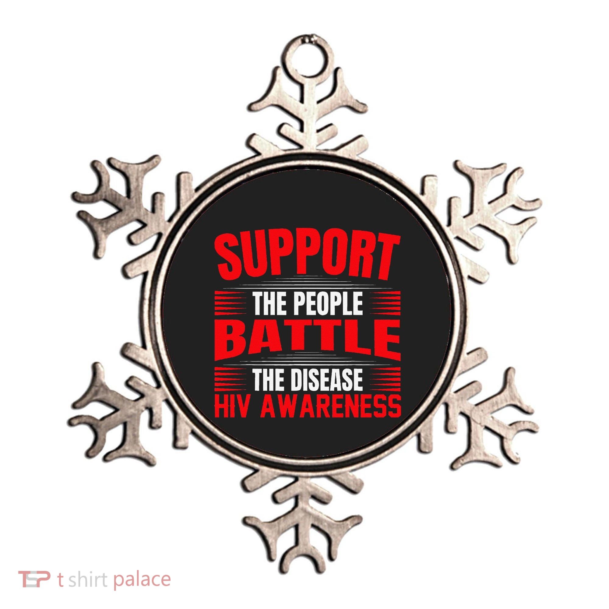 Hiv Awareness Red Ribbon World Aids Day Fighters Ornament