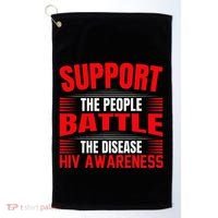 Hiv Awareness Red Ribbon World Aids Day Fighters Golf Towel thumb 0