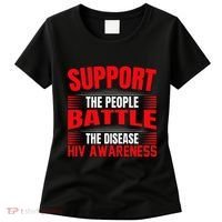 Hiv Awareness Red Ribbon World Aids Day Fighters Women's T-Shirt thumb 0