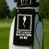 HereS A Really Old Picture Of Me Funny Fun Sperm Birthday Golf Towel thumb 2
