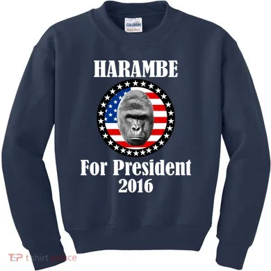 Harambe For President Kids Sweatshirt