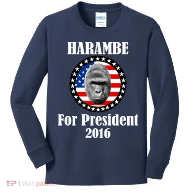 Harambe For President Kids Long Sleeve Shirt