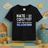 Hare Cops? Need Help Call A Crackhead Toddler T-Shirt thumb 3