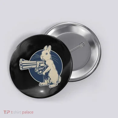 Hare Trigger Gangster Bunny Button