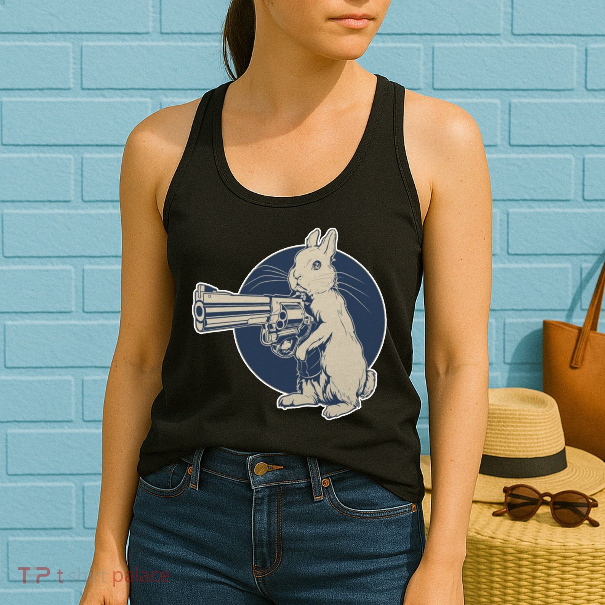 Hare Trigger Gangster Bunny Women's Tank Top