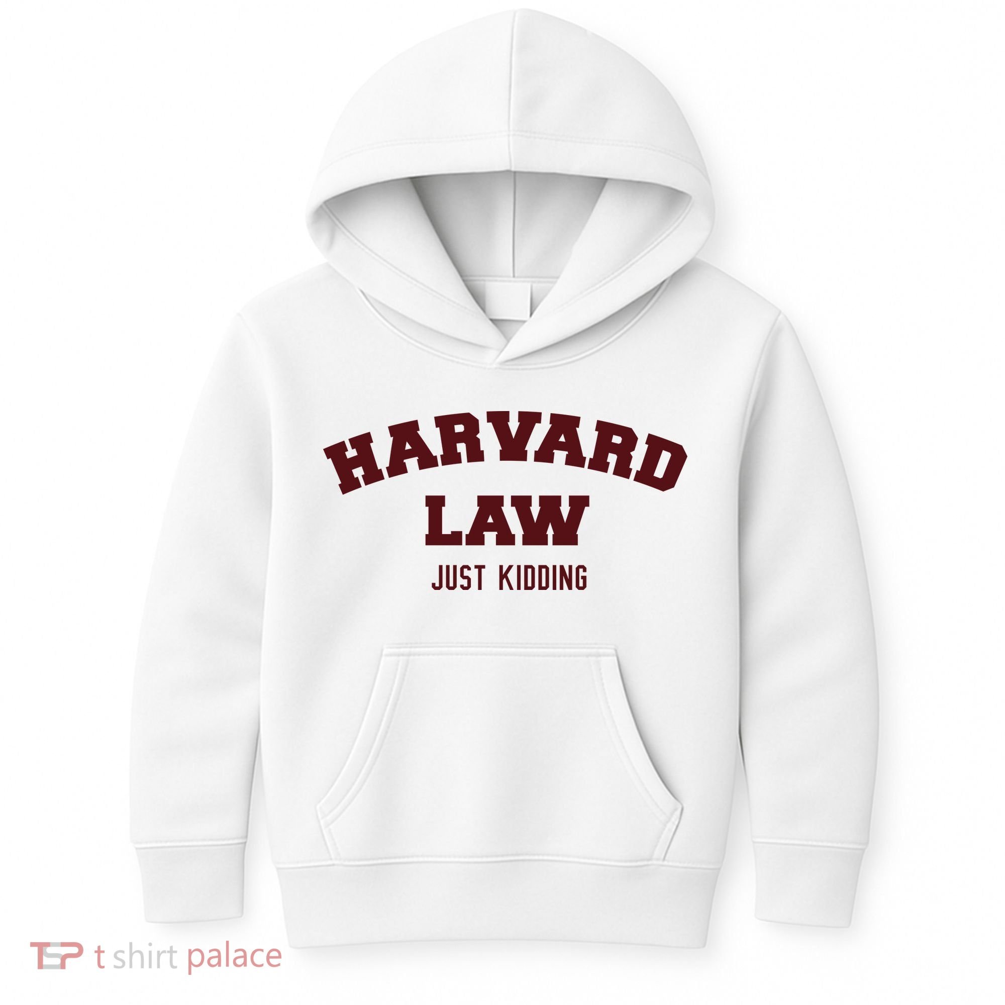 Harvard Law Just Kidding Kids Hoodie