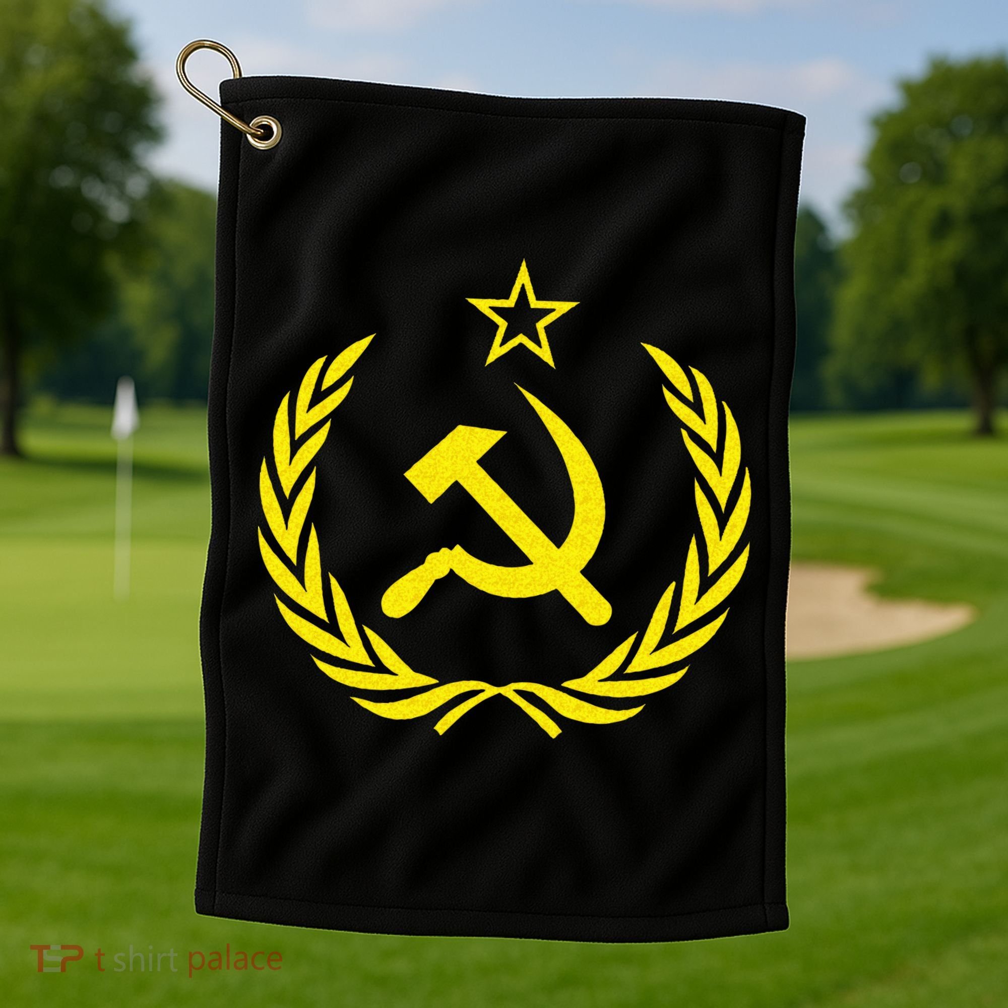 Hammer And Sickle Star CCCP Soviet Union Red Golf Towel