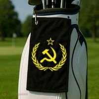 Hammer And Sickle Star CCCP Soviet Union Red Golf Towel thumb 2