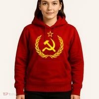 Hammer And Sickle Star CCCP Soviet Union Red Hoodie thumb 5