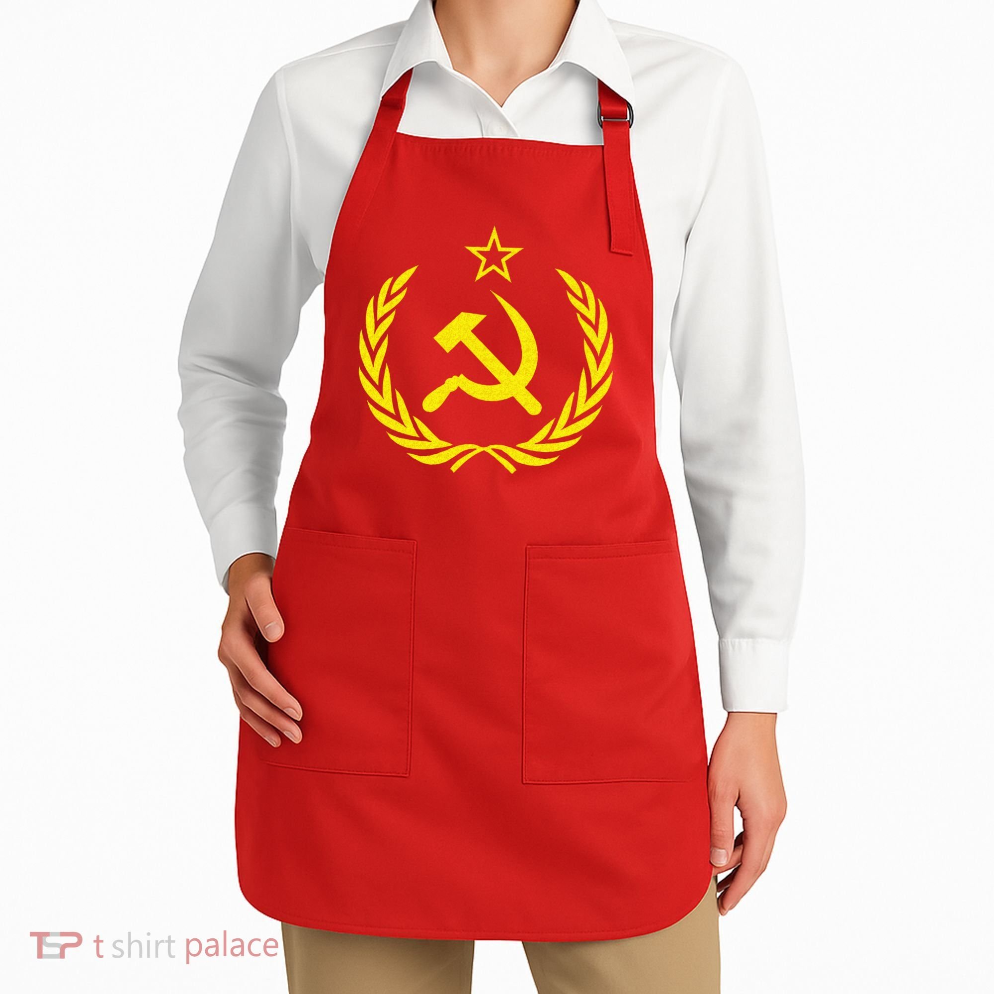 Hammer And Sickle Star CCCP Soviet Union Red Apron