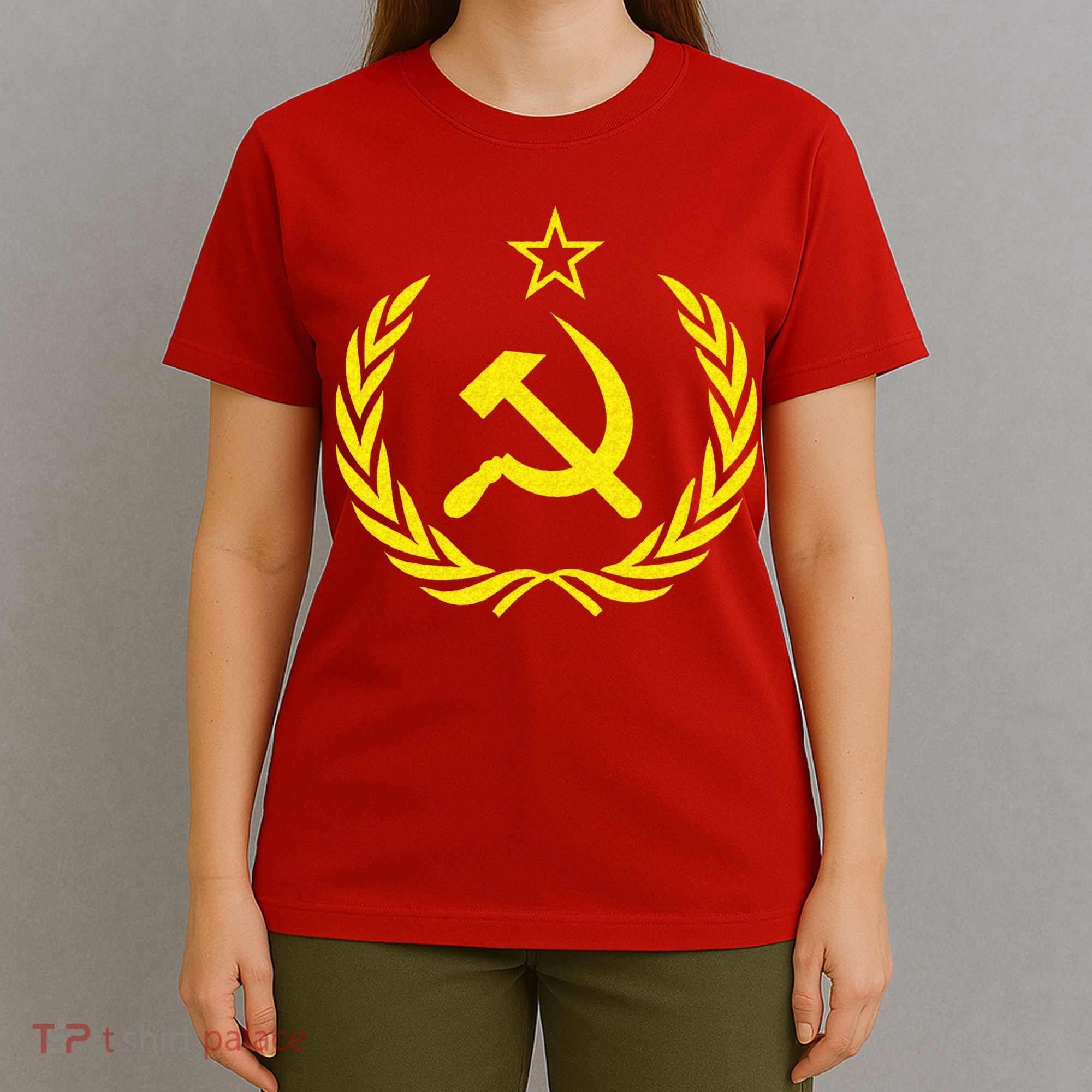 Hammer And Sickle Star CCCP Soviet Union Red T-Shirt