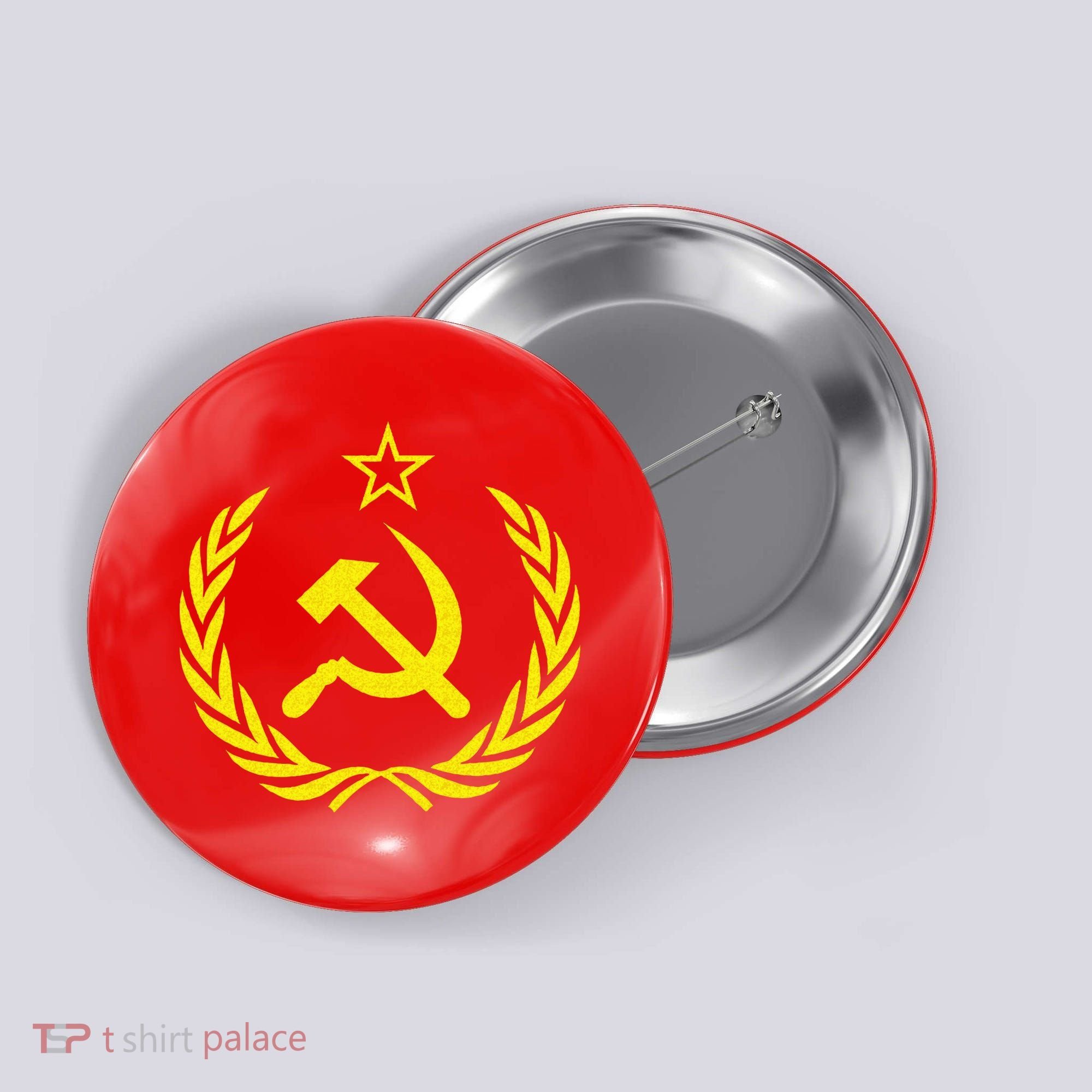 Hammer And Sickle Star CCCP Soviet Union Red Button