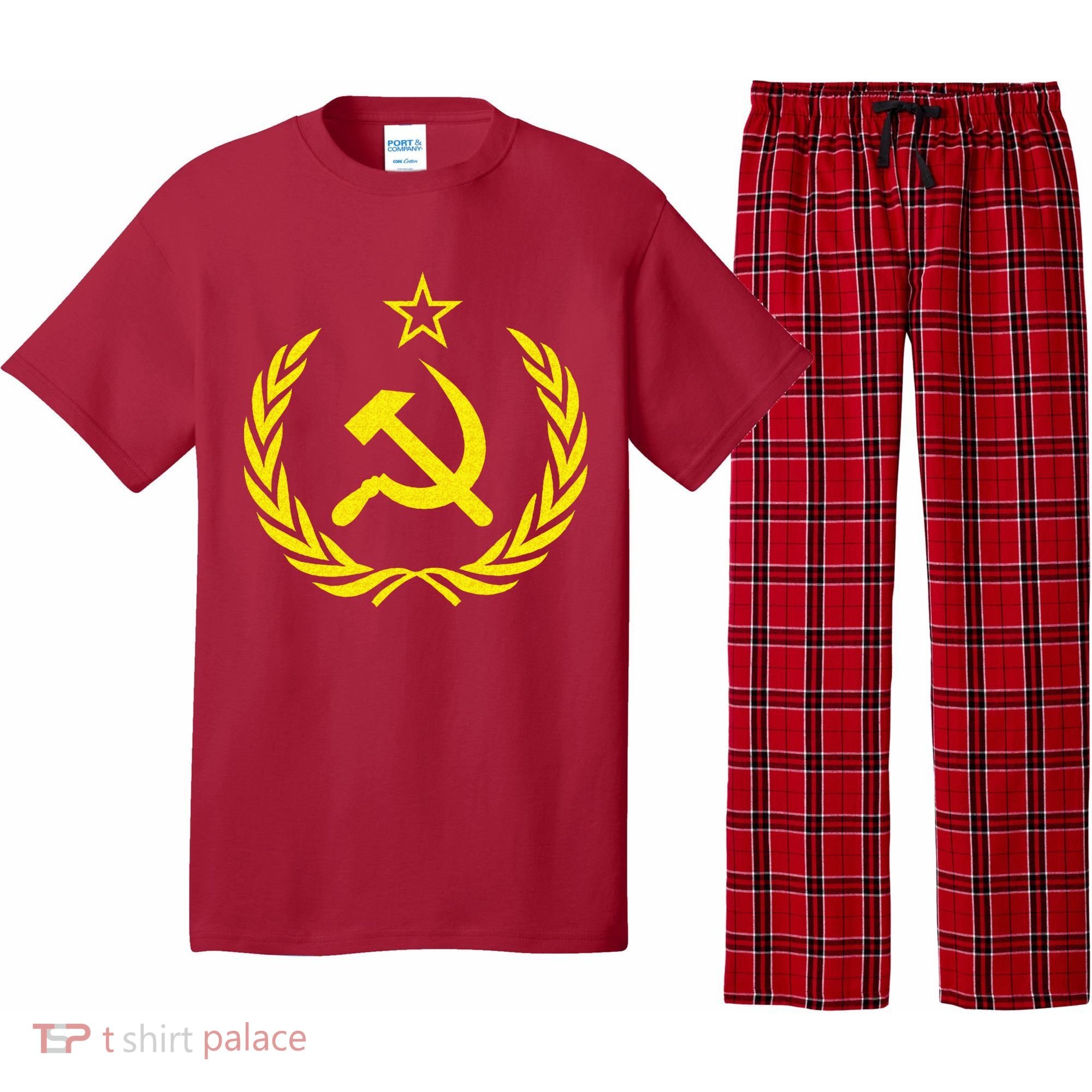 Hammer And Sickle Star CCCP Soviet Union Red Pajama Set