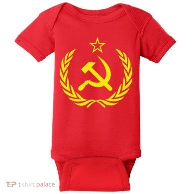 Hammer And Sickle Star CCCP Soviet Union Red Baby Bodysuit