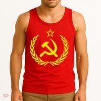 Hammer And Sickle Star CCCP Soviet Union Red Tank Top thumb 3
