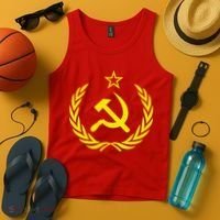 Hammer And Sickle Star CCCP Soviet Union Red Tank Top thumb 4