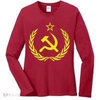 Hammer And Sickle Star CCCP Soviet Union Red Women's Long Sleeve Shirt thumb 0