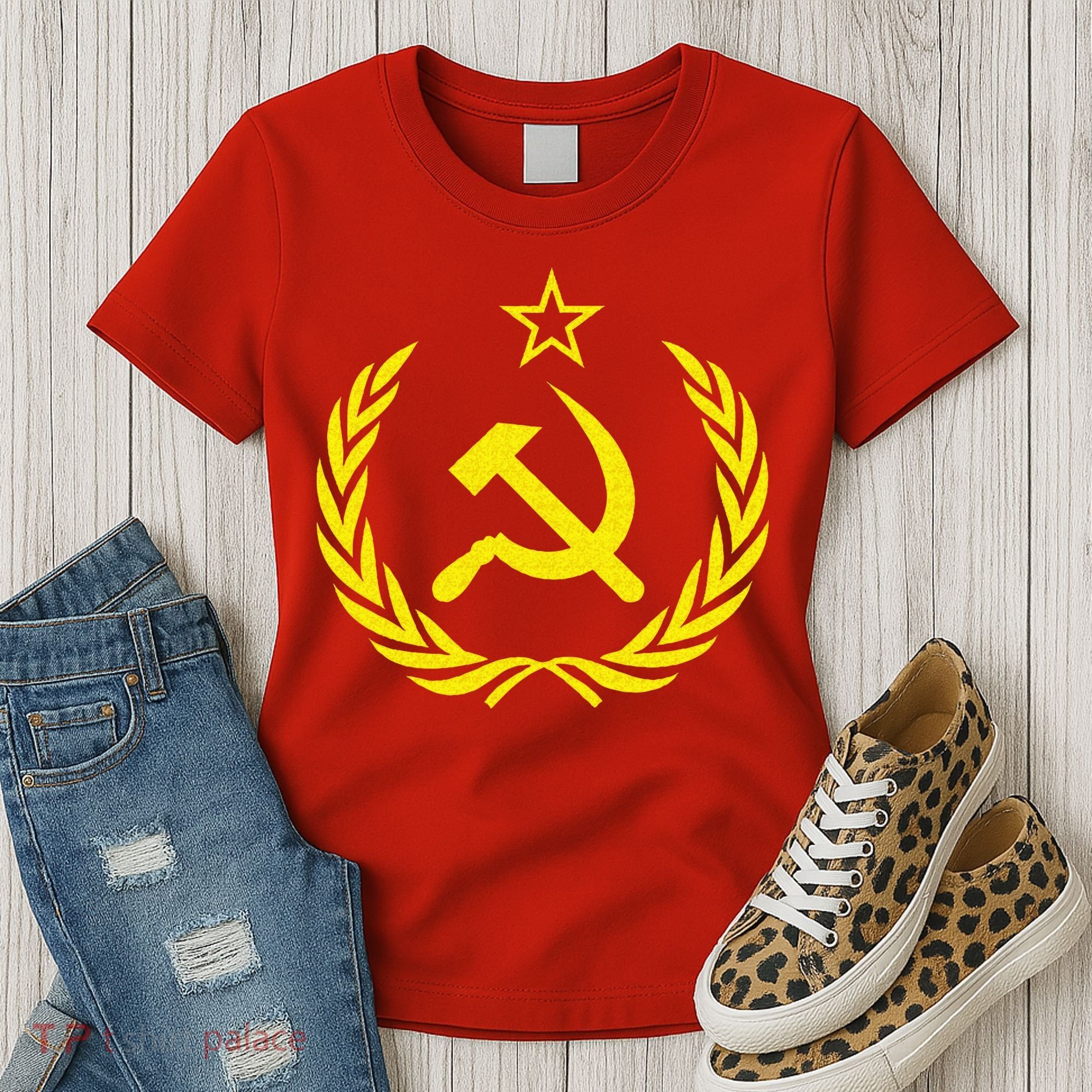 Hammer And Sickle Star CCCP Soviet Union Red Women's T-Shirt