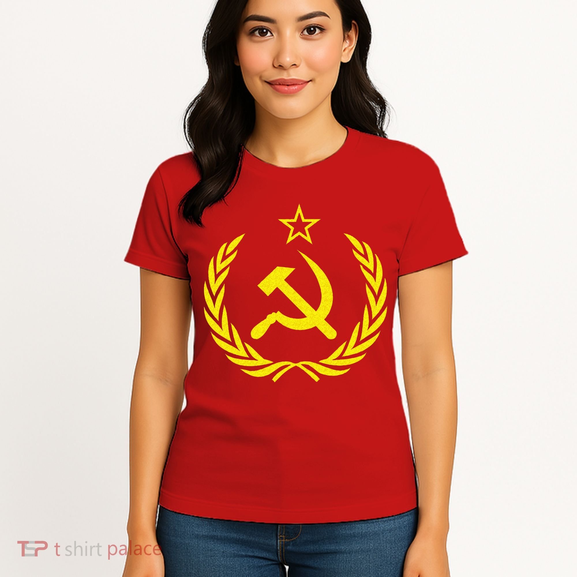 Hammer And Sickle Star CCCP Soviet Union Red Women's T-Shirt