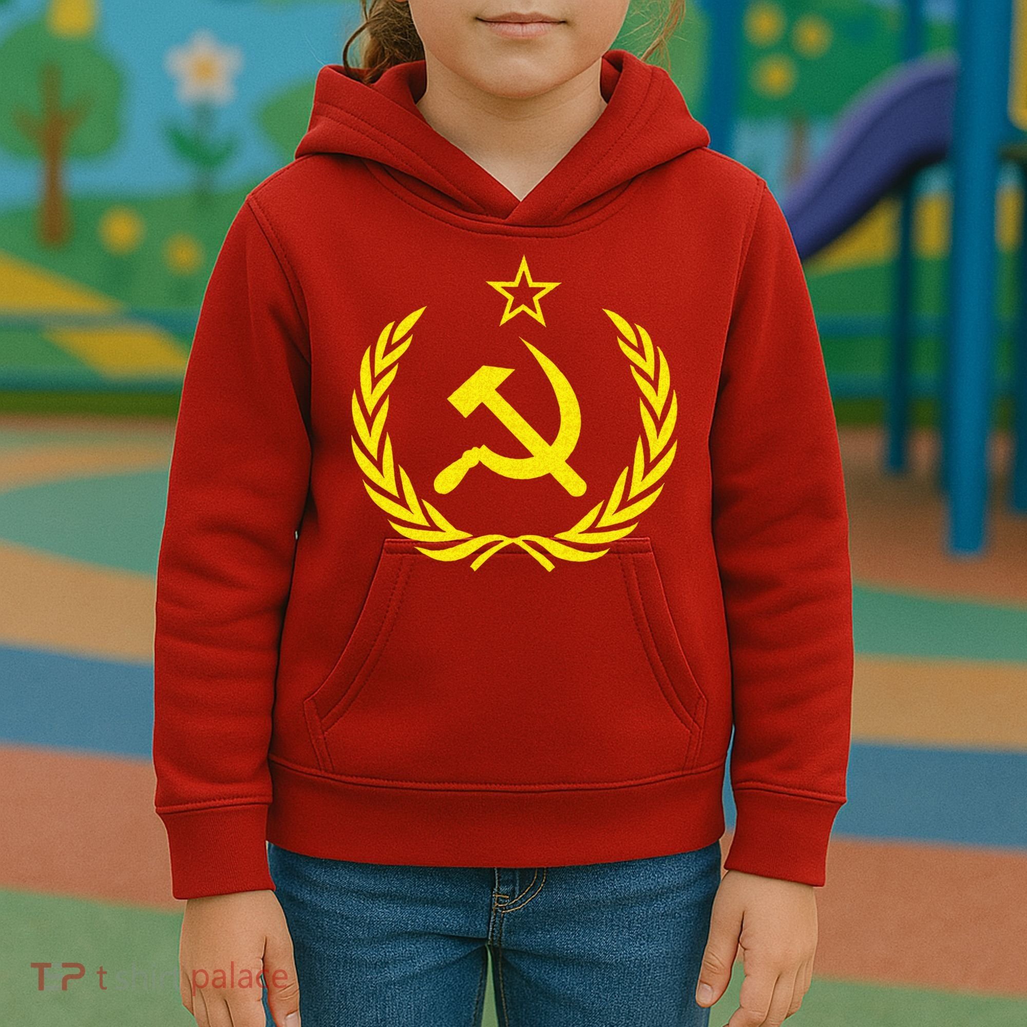 Hammer And Sickle Star CCCP Soviet Union Red Kids Hoodie