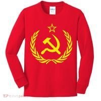 Hammer And Sickle Star CCCP Soviet Union Red Kids Long Sleeve Shirt thumb 0