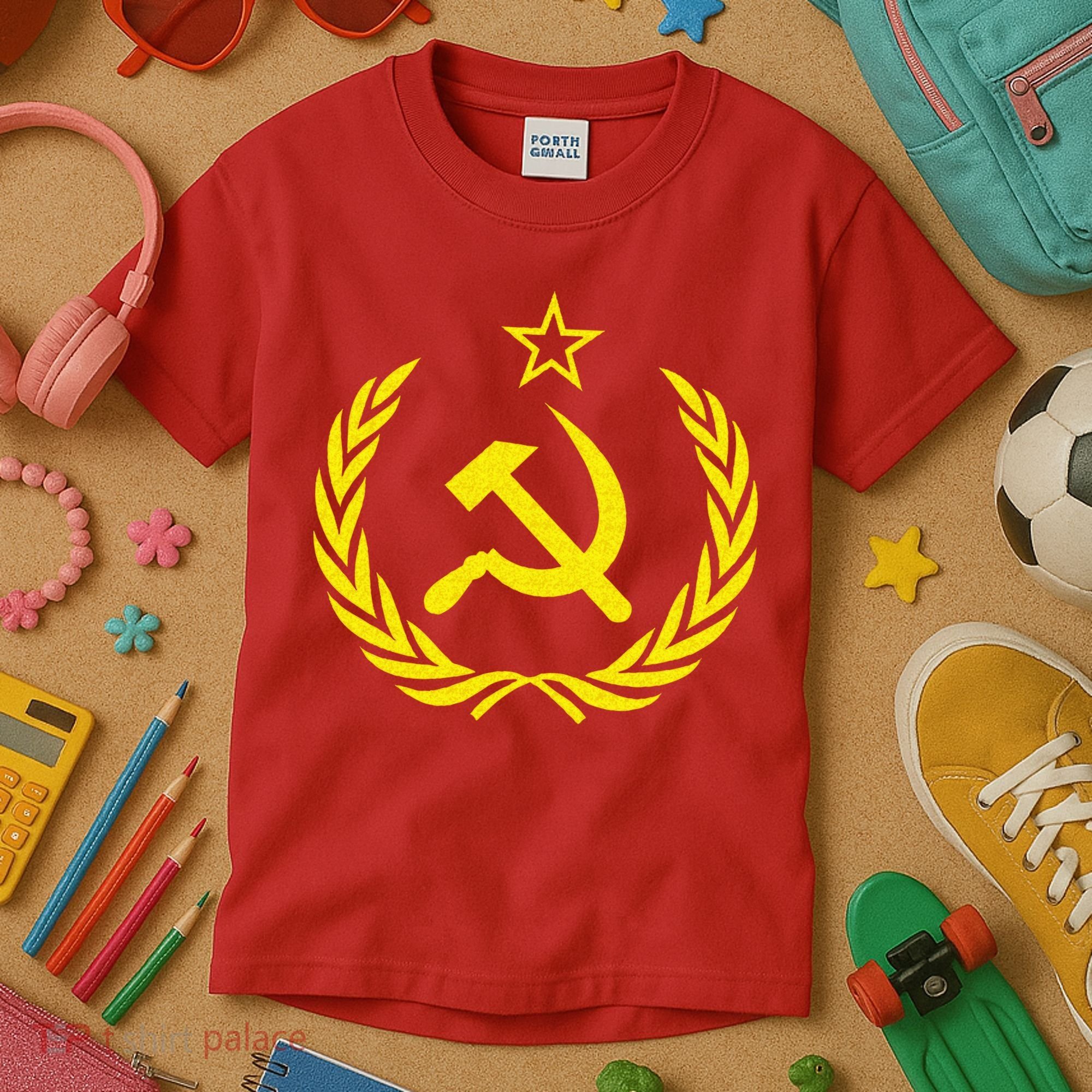 Hammer And Sickle Star CCCP Soviet Union Red Kids T-Shirt