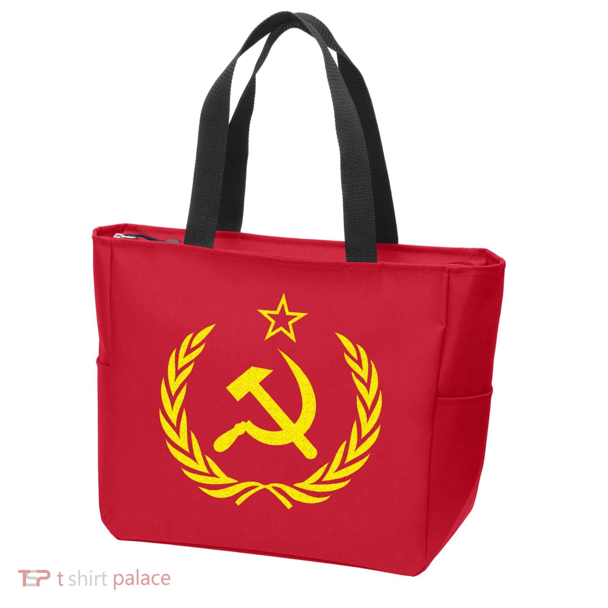 Hammer And Sickle Star CCCP Soviet Union Red Tote Bag