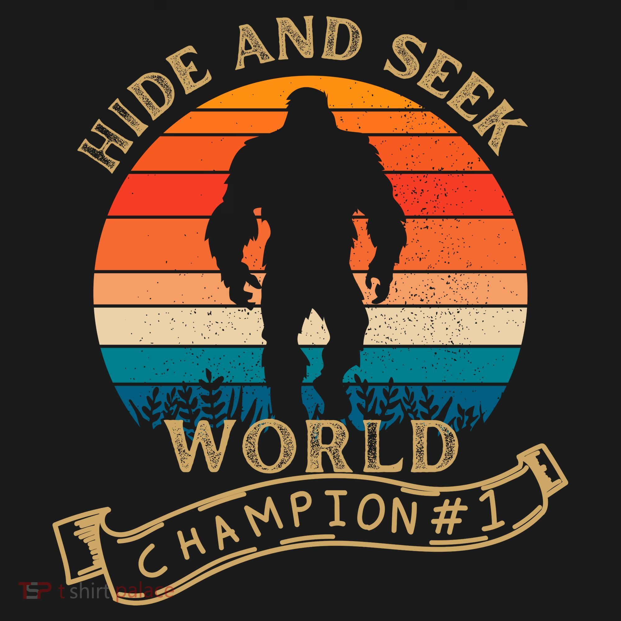 Hide And Seek World Champion Sasquatch Retro Vintage T-Shirt